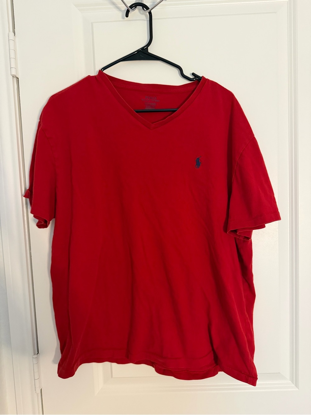 Polo by Ralph Lauren Red V-Neck Short Sleeve Tee with Navy Pony